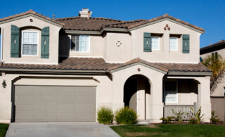 Traditional stucco exterior of home Southern California